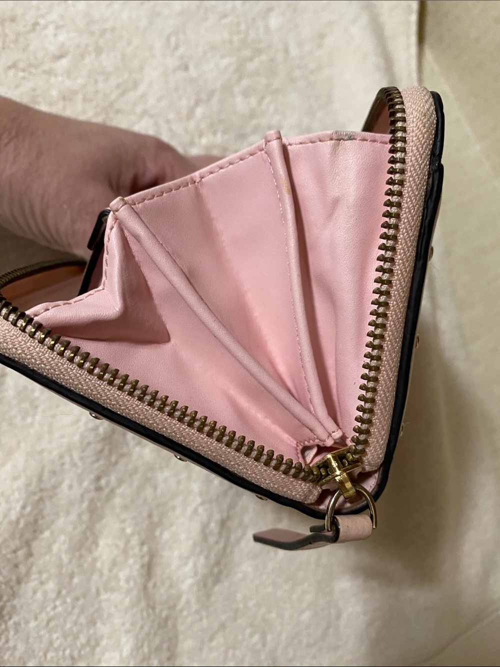 Kate Spade Pink Stud Trim Zip-Around Wallet - Picture 12 of 14
